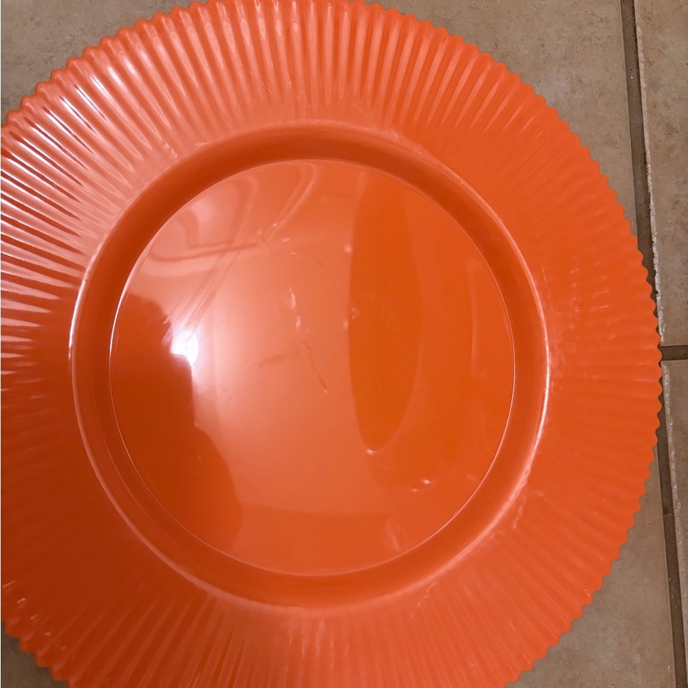 The Spring Shop orange coral Decorative charger Plate-set of 4